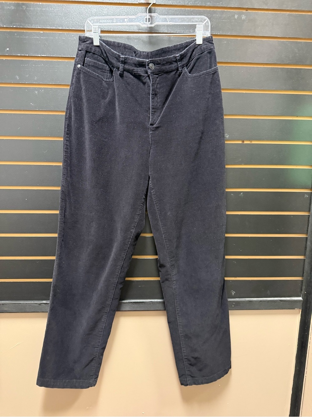 Croft & Barrow Black Corduroy Straight Leg Pants Women’s 12 Average Stretch